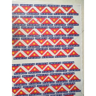 Decal Logo Sticker Patch Đoàn thanh niên Việt Nam in lên áo bằng bàn là- bàn ủi