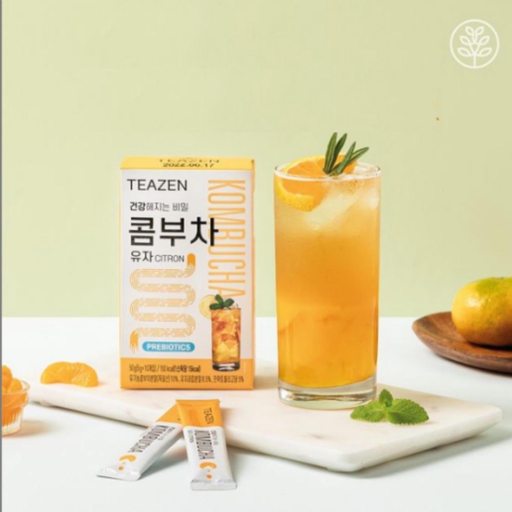 Trà Teazen Kombucha Lemon Hàn Quốc set 10 gói