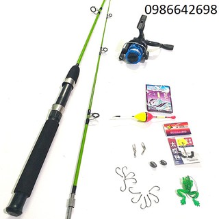 Bộ cần câu máy, cần câu 2 khúc, shimano đặc ruột Kèm máy và phụ kiện