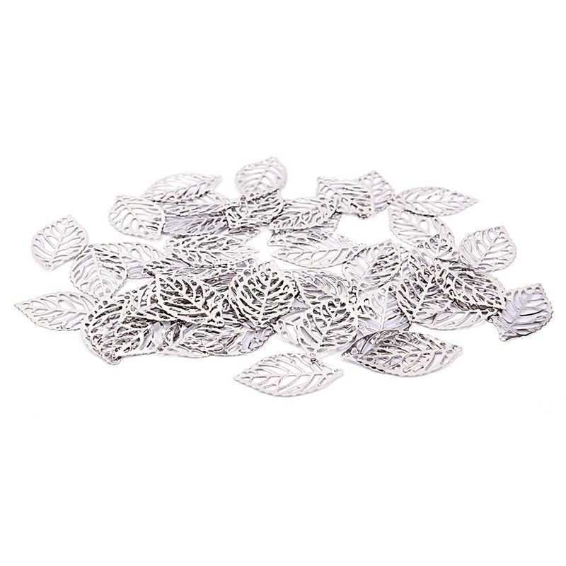 Bộ 50 phụ kiện làm trang sức hình chiếc lá thời trang