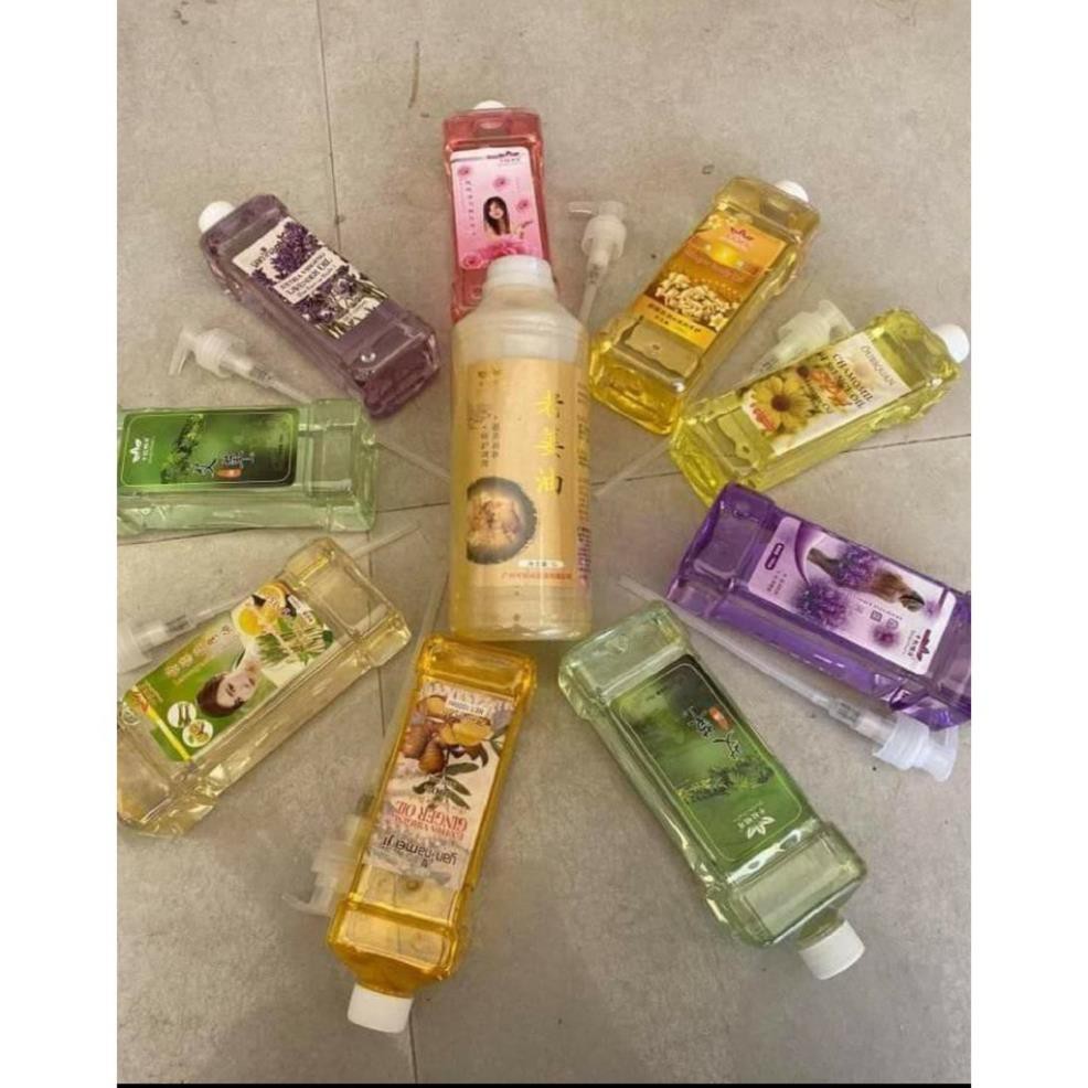 Dầu massage body gừng, hoa hồng, hoa cúc, hoa lavender chuyên dùng cho spa, thẩm mỹ viện