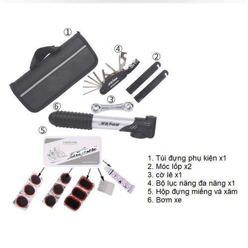 Bộ Vá Xe Đạp, Tron Bộ Vá Lốp Xe Tặng Kèm Miếng Vá Xăm, Dụng Cụ Vá Xăm