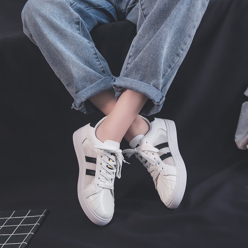 XẢ KHO (S99) Giầy thể thao nữ phối lưới 2 kẻ đen (mã 577)