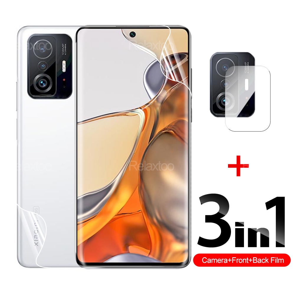Miếng Dán Hydrogel 3 Trong 1 Bảo Vệ Màn Hình / Kính Máy Ảnh Cho Xiaomi 11 11T Pro