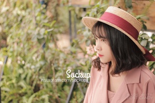 Mũ cói nơ lụa