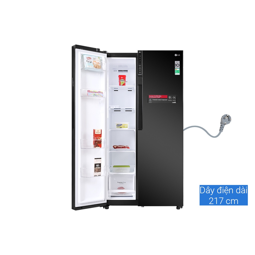 [Mã ELHAMS5 giảm 6% đơn 300K] LG B247WB - Tủ lạnh LG Inverter 613 lít GR-B247WB
