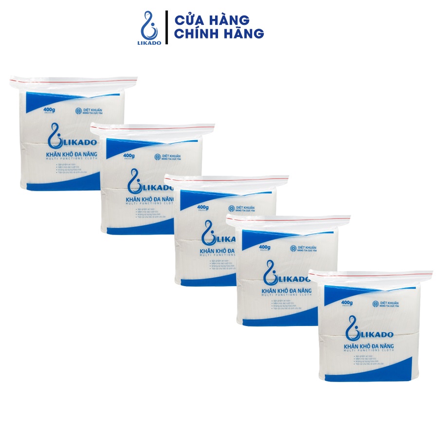Khăn khô đa năng cho bé Likado 400g kích thước (20x22) (mua 5 tặng 1)