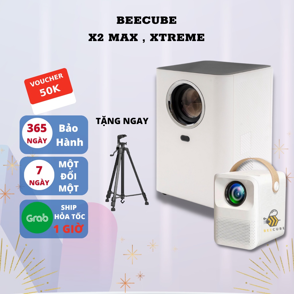 Máy Chiếu Mini BeeCube X2 Max , Xtreme Chính Hãng Hệ Điều Hành Android + Kết nối điện thoại + Full HD 1080 - BH 12 tháng
