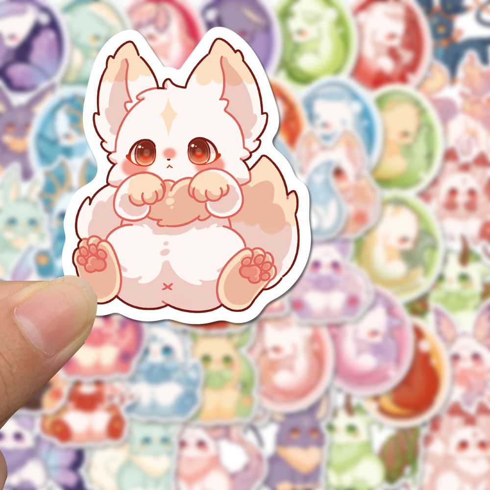 Set 50 Miếng Dán Hoạt Hình Chống Nước Dễ Thương Trang Trí Laptop