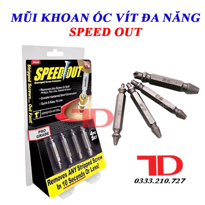 BỘ 4 MŨI KHOAN ỐC VÍT ĐA NĂNG SPEED OUT