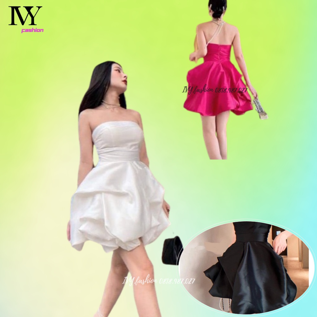Đầm váy ôm body 🔥phi tafta🔥 cúp ngực xòe tầng 3D trắng hồng đen hở lưng đi biển dự tiệc dạo phố bigsize gợi cảm sexy