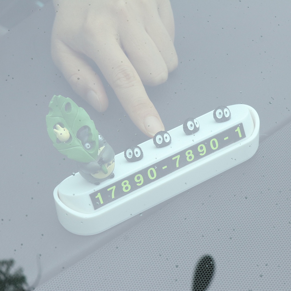 Thẻ Đỗ Xe Tạm Thời Họa Tiết Hoạt Hình Totoro Đáng Yêu Trang Trí Xe Hơi
