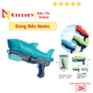 Súng Nước Cá Mập, Cá Sấu, Khủng Long 💧Súng bắn nước đồ chơi trẻ em, phun áp lực xa An Toàn Cho Bé
