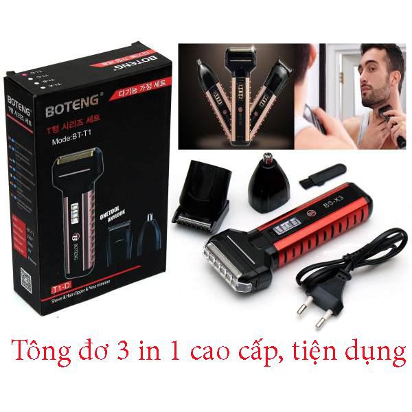 Mua tông đơ cắt tóc ở đâu, tăng đơ cắt tóc trẻ em - Máy cạo râu 3 in 1 với 3 chức năng tiện dụng, Bảo hành 1 đổi 1