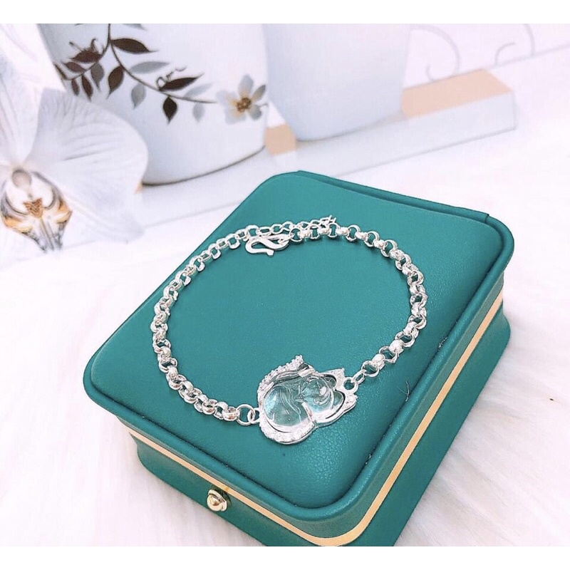 Lắc tay mặt đính đá hồ ly phong thủy - TRANG SỨC BẠC