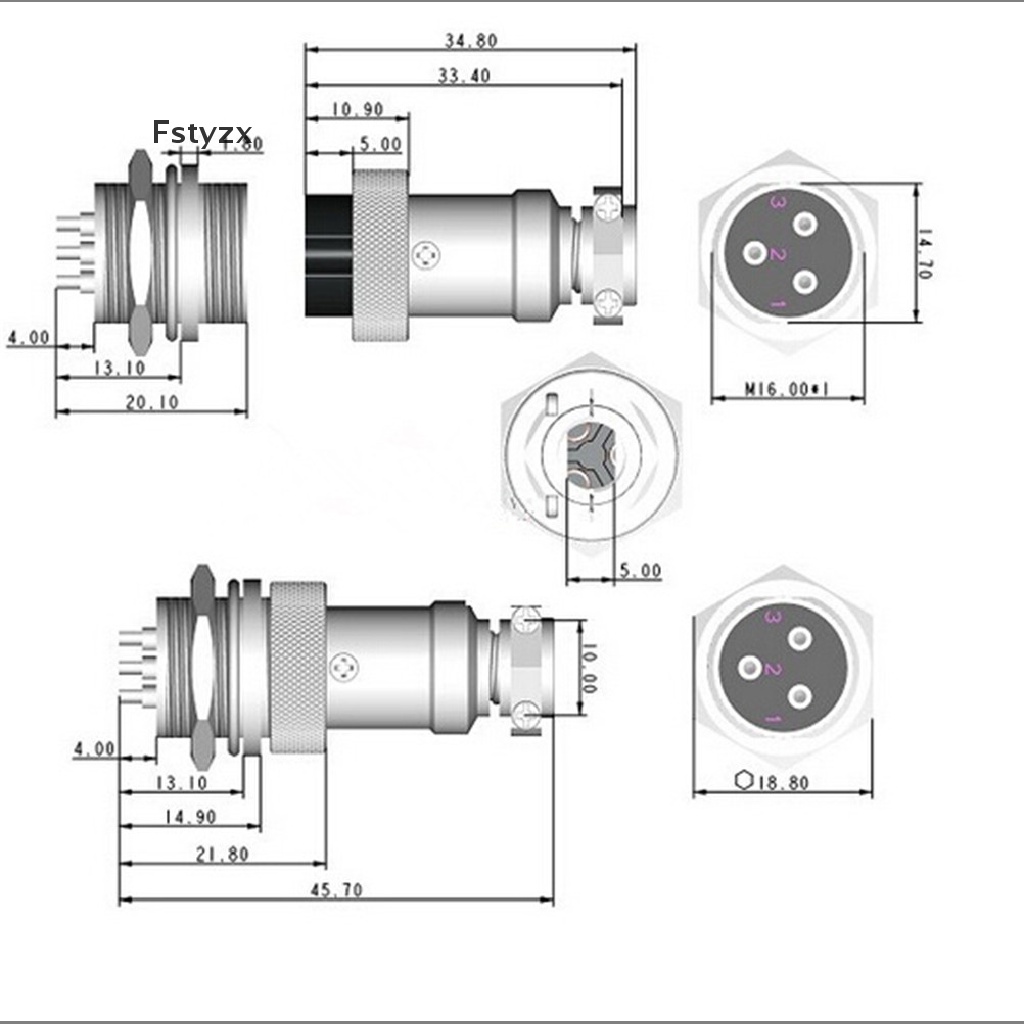 Đầu nối dây cáp GX16 2-10 chấu tùy chọn tiện lợi
