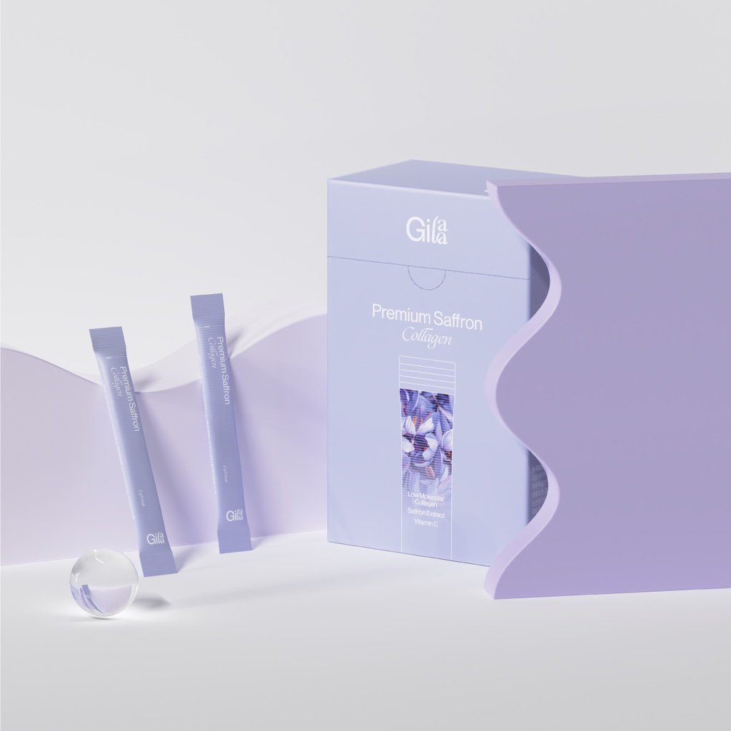 10 gói bột uống collagen Gilaa premium saffron