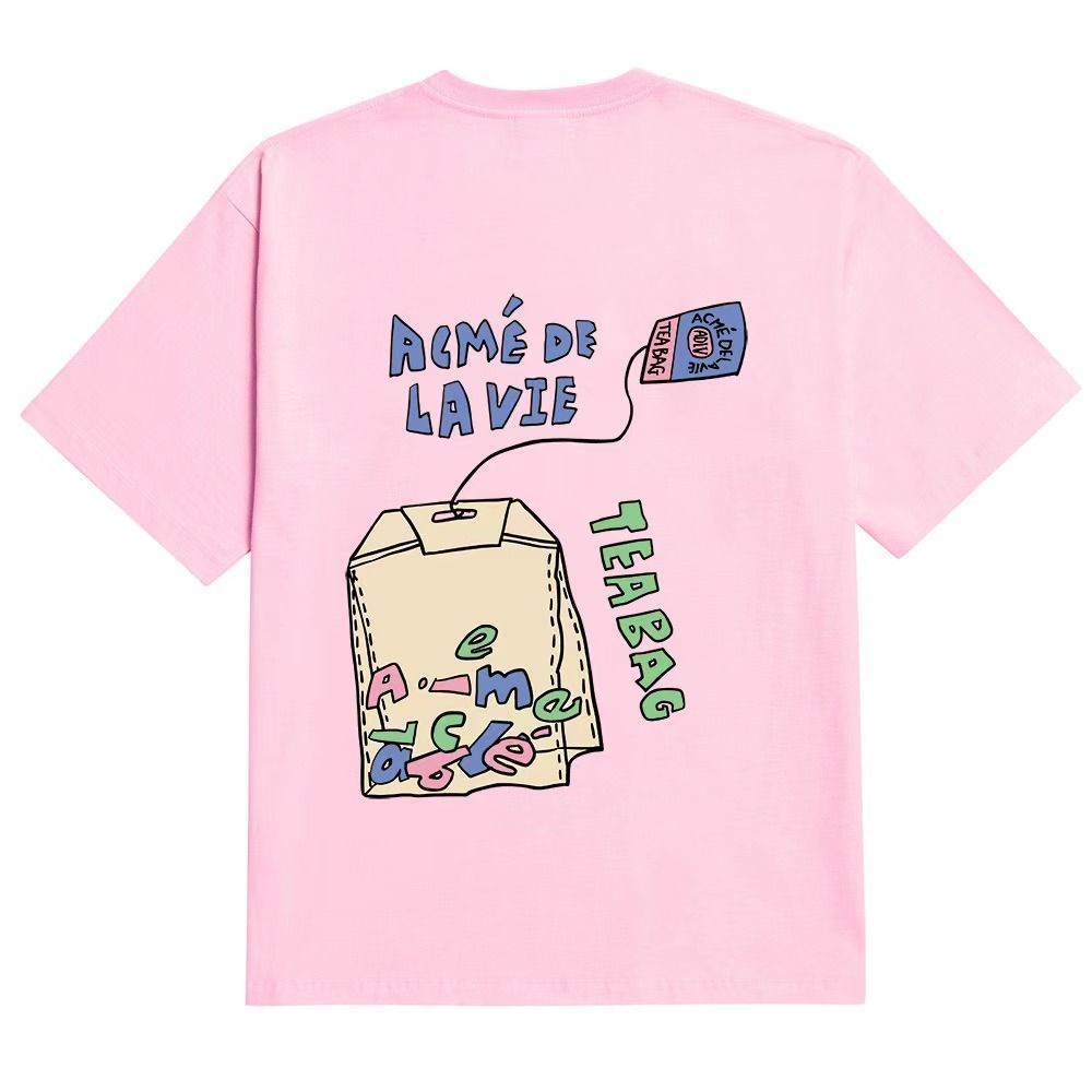 ADLV Áo Thun Cotton Ngắn Tay In Nhãn Hiệu + Tag 22 Phong Cách Mới Cho Cặp Đôi