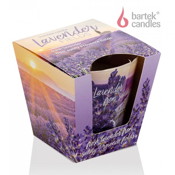 Ly nến thơm Bartek Candles BAT6441 Lavender Fields 115g (Hương oải hương)