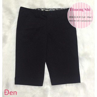 Quần lửng kaki thun màu đen / quần lửng nữ trơn basic