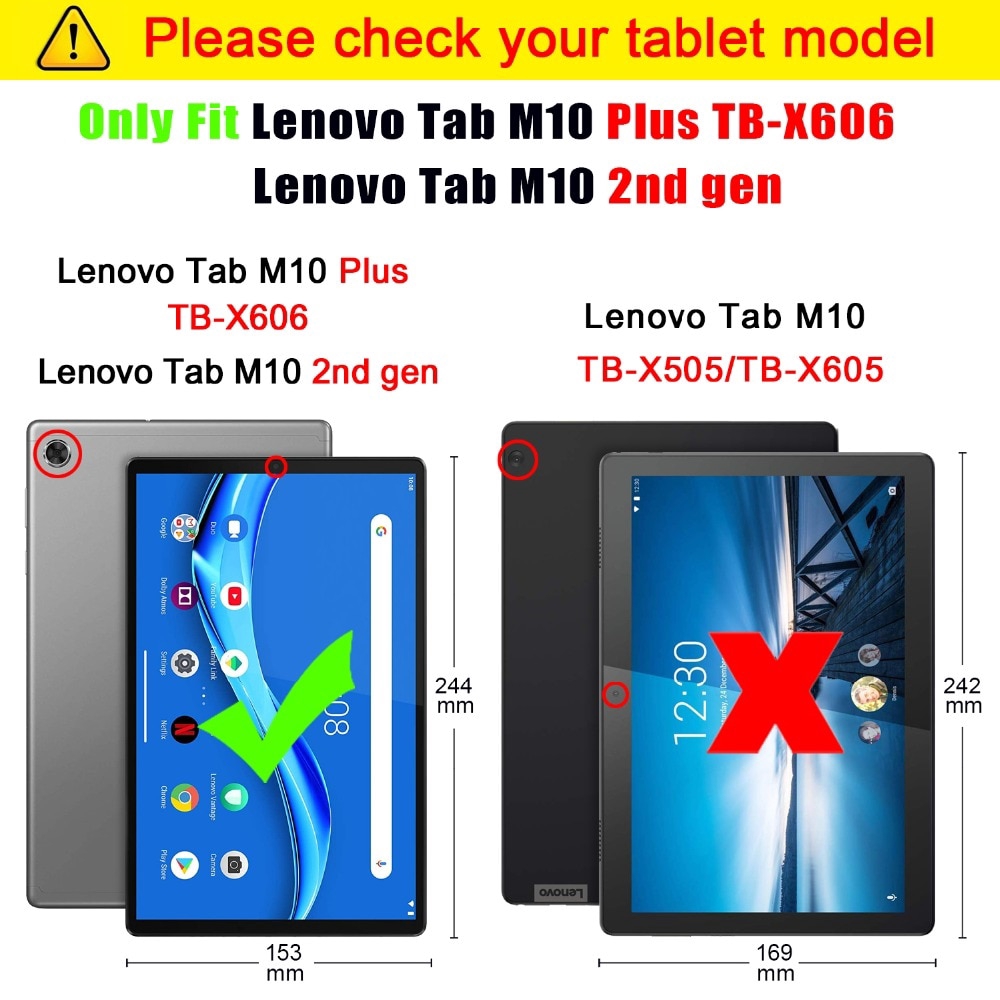 Ốp Bao Da Máy Tính Bảng Nắp Gập Từ Tính Siêu Mỏng Cho Lenovo Tab M10 FHD Plus TB-X606F TB-X606X 10.3 "