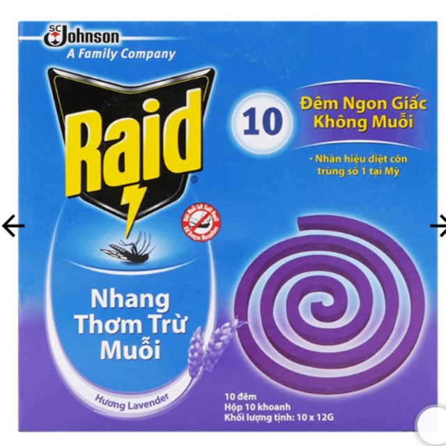 Nhang trừ muỗi Raid hộp 10 khoanh