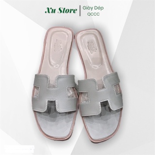 Dép hm . Dép lê nữ HM da sần hàng loại 1 . Ảnh chụp thật