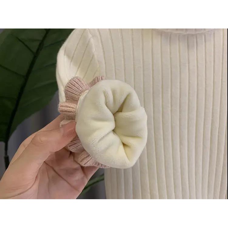 ❤Áo sweater Dệt Kim Tay Dài Cổ Cao Thời Trang Mùa Đông Cho Bé Gái