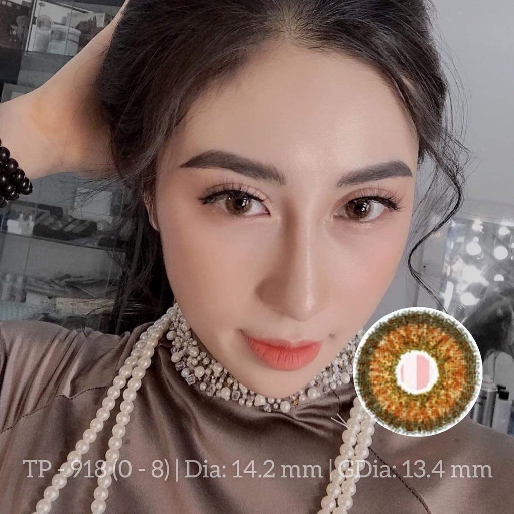 [Mã SKAMA8 giảm 8% đơn từ 300k] [Tặng Combo 175k] Kính Áp Tròng Tinteye Lens Nâu Tây TP - 918