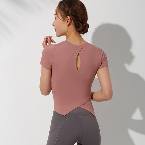 Áo Tay Ngắn MOVING PEACH BTB Cho Nữ Tập Yoga/Thể thao Thân Thiện Với Làn Da