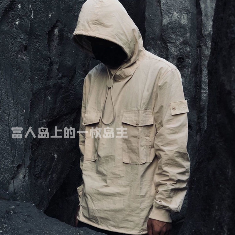 Stone ISLAND Áo Khoác hoodie Chui Đầu Thiết Kế Cá Tính Cho Các Cặp Đôi
