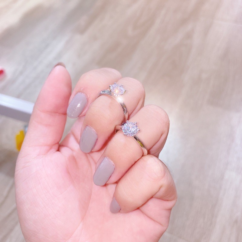 Nhẫn hột soàn 6li - nhẫn đính hôn đơn giản