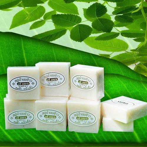 [ 𝐒𝐢̉ 𝐂𝐚́𝐦 𝐆𝐚̣𝐨 𝐒𝐆 ] Lốc 12 Cục Xà Phòng Cám Gạo Thái Lan Jam Rice Milk Soap