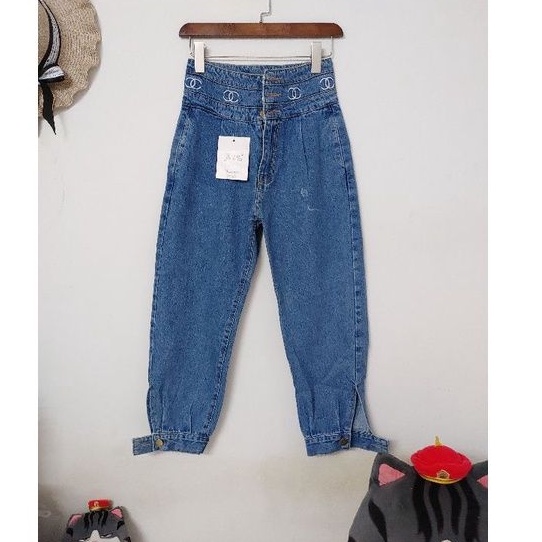 Thanh lý quần jean lưng cao lửng new 100% eo 64