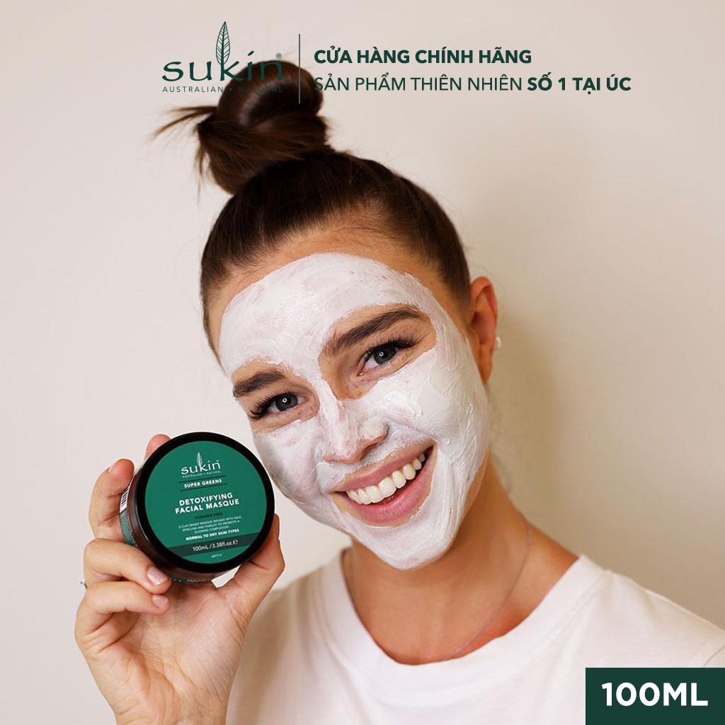 Mặt Nạ Đất Sét Thải Độc Và Làm Sáng Da Sukin Super Greens Detoxifying Facial Masque 100ml