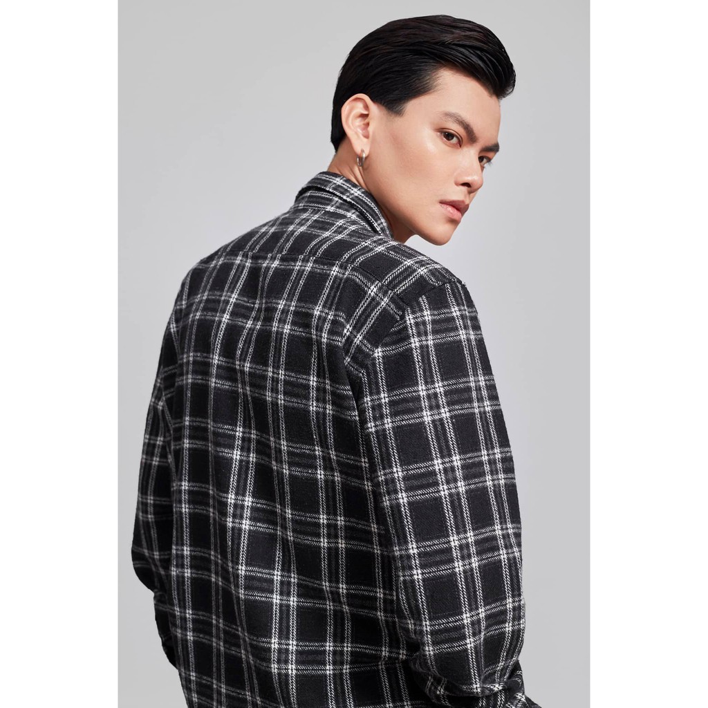 Áo Sơ Mi Dài Tay Nam HIGHWAY MENSWEAR Keaton Shirt Đen Trắng | BigBuy360 - bigbuy360.vn
