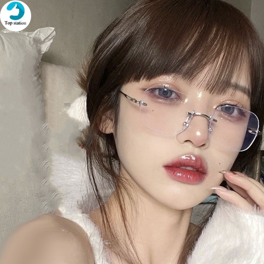 Mắt kính không gọng siêu nhẹ phong cách retro Hàn Quốc dành cho nữ