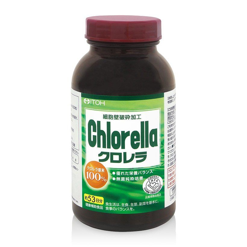 Thực phẩm chức năng ngăn bệnh tim mạch, mỡ máu tảo Chlorella Itoh 1440 viên Số 1 Nhật Bản