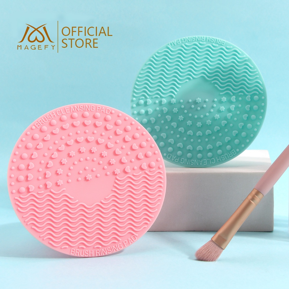 Dụng cụ làm sạch cọ trang điểm có cốc hút silicon MAGEFY thiết kế dễ thương