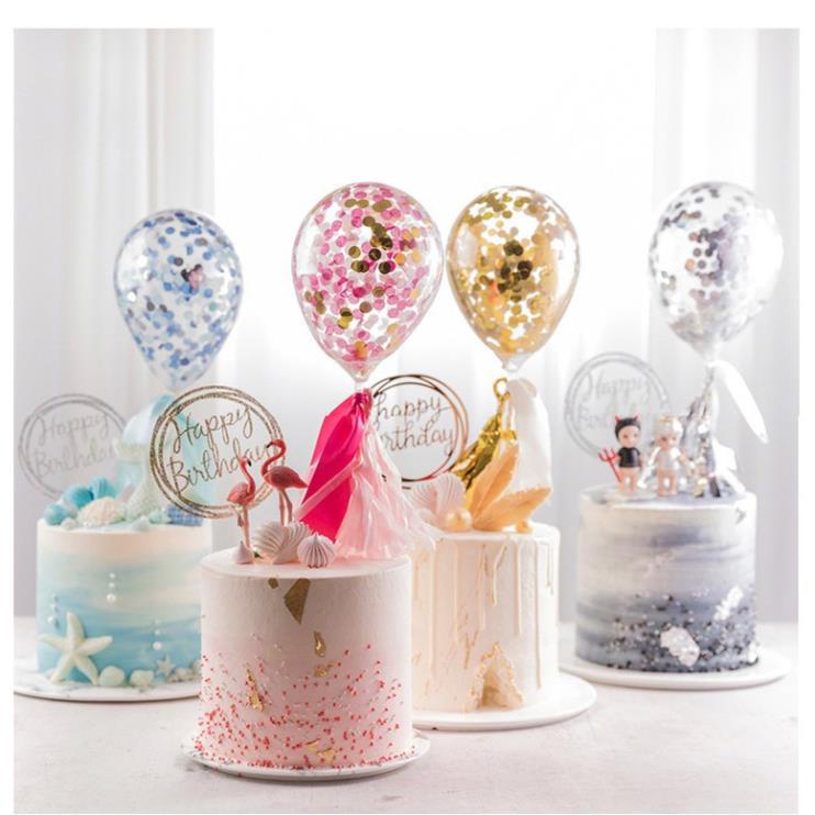 Que bóng bay kim tuyến cắm Trang Trí bánh sinh Nhật