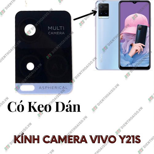 Mặt kính camera vivo y21s có sẵn keo