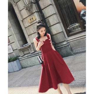Đầm cổ U nút dây - Neri Dresss