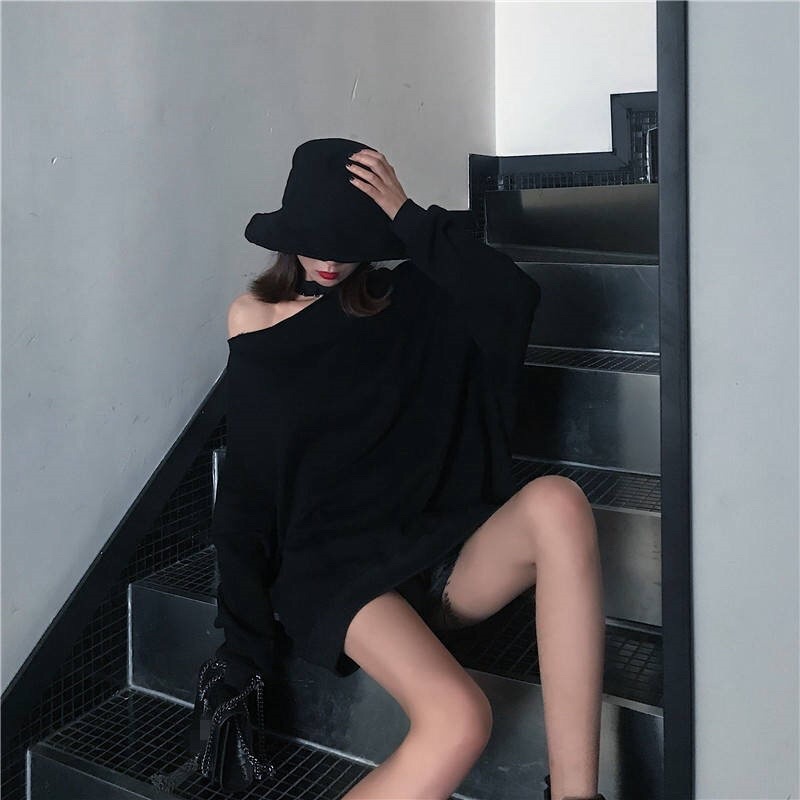 Áo nỉ trễ vai cực ngầu size M,L