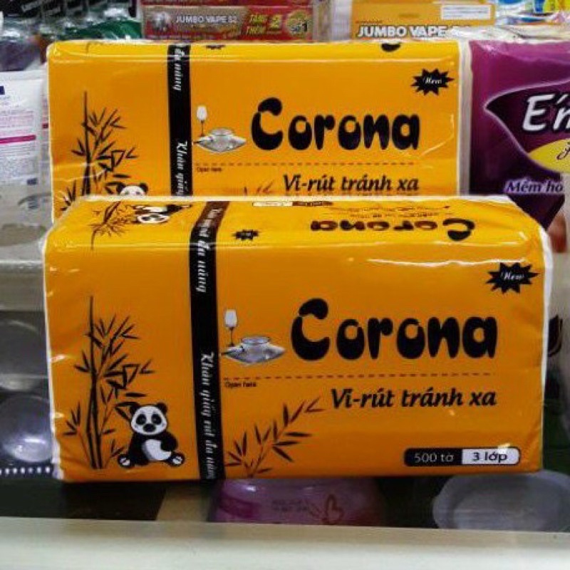 Combo 5gói khăn giấy rút lụa Corona  siêu day mịn 500tờ/1gói