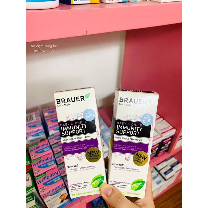 Siro vitamin tăng sức đề kháng cho bé BRAUER IMMUNITY SUPPORT mẫu mới chính hãng 31103