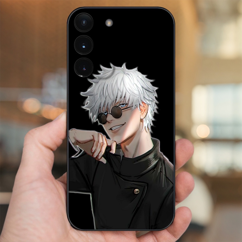 Ốp lưng Samsung S21, S21 Plus, S21 FE, S22, S22 Plus viền đen in hình Satoru Jujutsu Kaisen