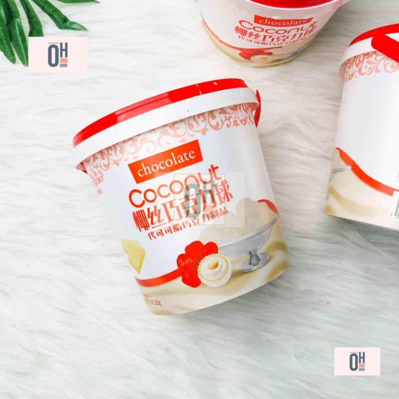 Socola dừa, socola trắng phủ dừa nhân đậu phộng jinsibo