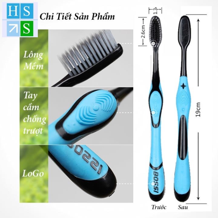 Bàn chải đánh răng than Tre BOSSI 921 Cao cấp Hàn quốc  - giadunggiare.vn