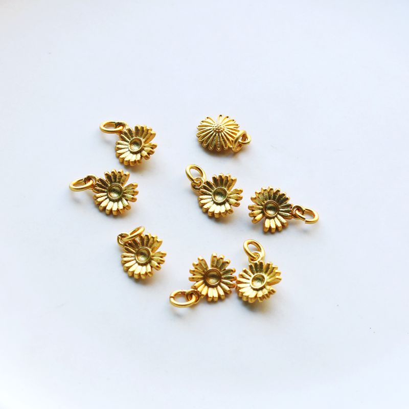 Mặt Dây Chuyền Hình Hoa Hướng Dương Màu Vàng Đồng 18Mm diy