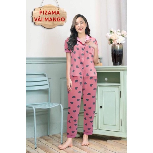 Đồ Bộ Mặc Nhà, Bộ Dài Pizama Lụa Mango Cao Cấp Đủ Size Từ 40-70kg